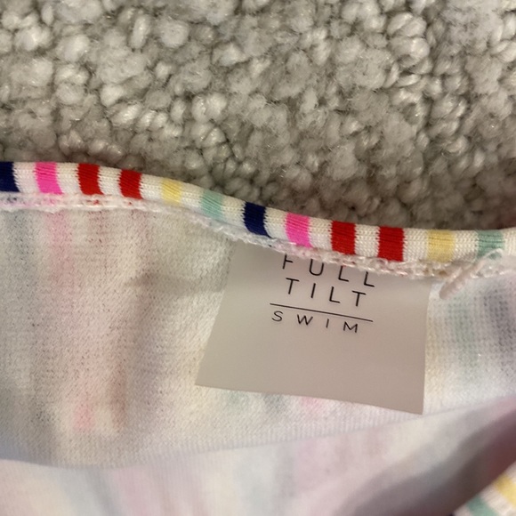 Tilly’s girls high rise rainbow striped bikini!! Size 14 - Picture 3 of 4